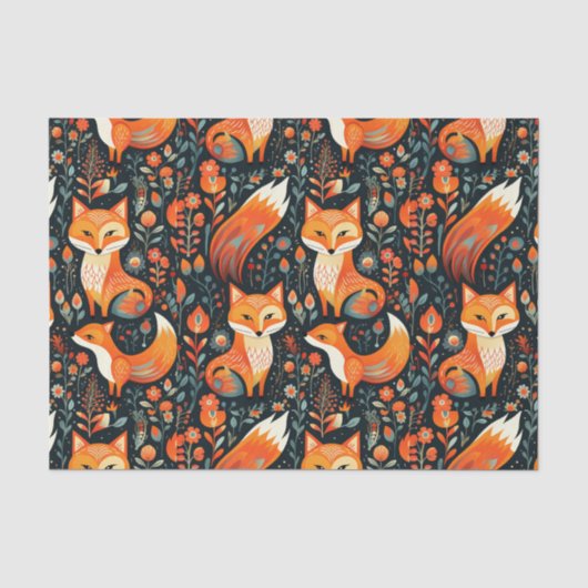 Herfst Bos Dier Vos Decoupage Papier (Voorkant)