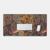 HERFST BOS DIEREN Hazen, fazant, bruine bloemen Bureaumat (Keyboard & Muis)