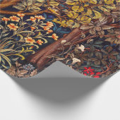 HERFST BOS DIEREN Hazen, fazant, bruine bloemen Cadeaupapier (Hoek)