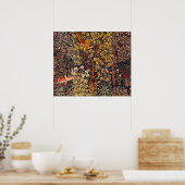 HERFST BOS DIEREN Hazen, fazant, bruine bloemen Poster (Keuken)