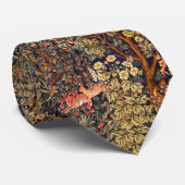 HERFST BOS DIEREN Hazen, fazant, bruine bloemen Stropdas (Opgerold)