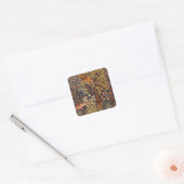 HERFST BOS DIEREN Hazen, fazant, bruine bloemen Vierkante Sticker (Envelop)