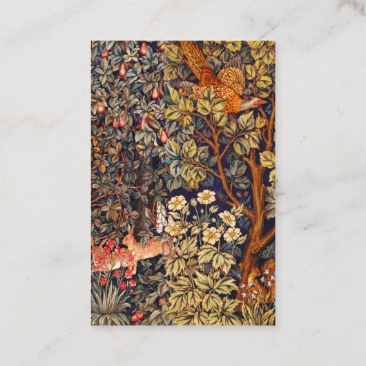 HERFST BOS DIEREN Hazen, fazant, bruine bloemen Visitekaartje (Achterkant)