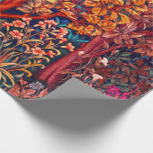 HERFST BOS DIEREN Hazen, fazant, rode bloemen Cadeaupapier (Hoek)