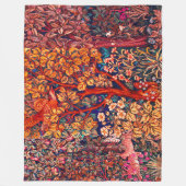 HERFST BOS DIEREN Hazen, fazant, rode bloemen Fleece Deken (Voorkant)