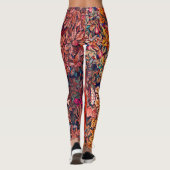 HERFST BOS DIEREN Hazen, fazant, rode bloemen Leggings (Achterkant)