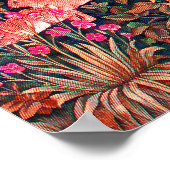 HERFST BOS DIEREN Hazen, fazant, rode bloemen Poster (Hoek)