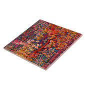 HERFST BOS DIEREN Hazen, fazant, rode bloemen Tegeltje (Zijkant)