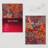 HERFST BOS DIEREN Hazen, fazant, rode bloemen Visitekaartje (Voorkant / Achterkant)