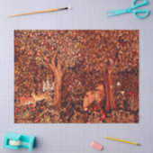 HERFST BOS DIEREN Hazen, Vos, Rood Bruin Bloemen Tissuepapier (Craft)