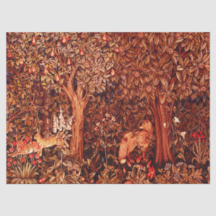 HERFST BOS DIEREN Hazen, Vos, Rood Bruin Bloemen Tissuepapier