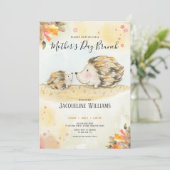 Herfst bos egel moederdag uitnodiging (Staand voorkant)