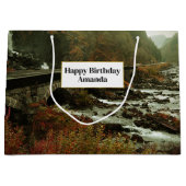 Herfst bos en rivier landschap groot cadeauzakje (Voorkant)