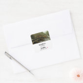 Herfst Bos en rivier Landschap Kaars Craft Vierkante Sticker (Envelop)