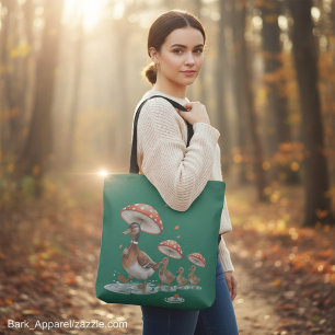 Herfst Bos Fantasie Eendenfamilie Tote Bag