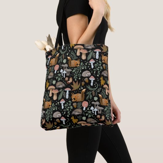 Herfst Bos Forager Herfst Paddenstoelen & Dieren Tote Bag (Dichtbij)