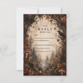 Herfst bos goth bruiloft RSVP kaartje (Voorkant)