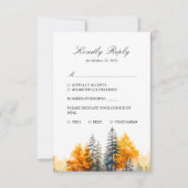 Herfst bos, herfst bos bruiloft antwoordkaart RSVP kaartje (Voorkant)