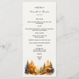 Herfst bos, herfst bos bruiloft diner menu