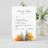 Herfst bos, herfst bos bruiloft RSVP kaart (Staand voorkant)