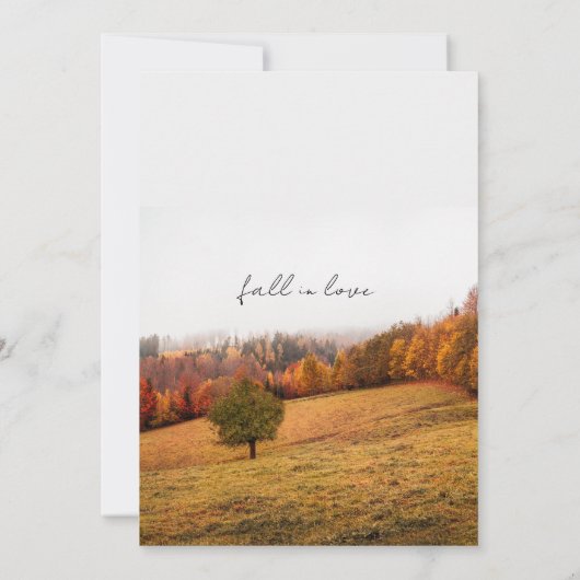 herfst bos herfst bruiloft kaart (Achterkant)