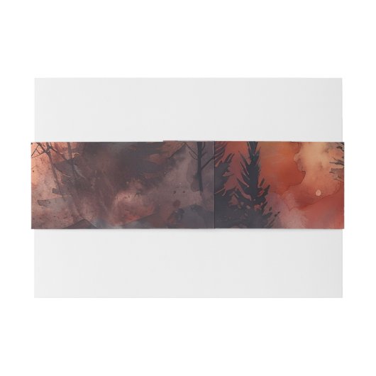 Herfst bos herfst gebladerte Waterverf bruiloft Uitnodigingen Wikkel (Achterkant Voorbeeld)