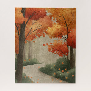 Herfst bos herfstbladeren legpuzzel