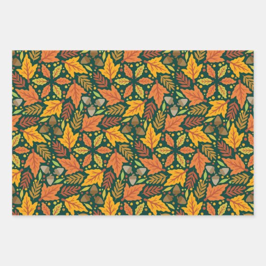 Herfst Bos Herfstbladeren Pompoen Inpakpapier Vel (Voorkant 3)