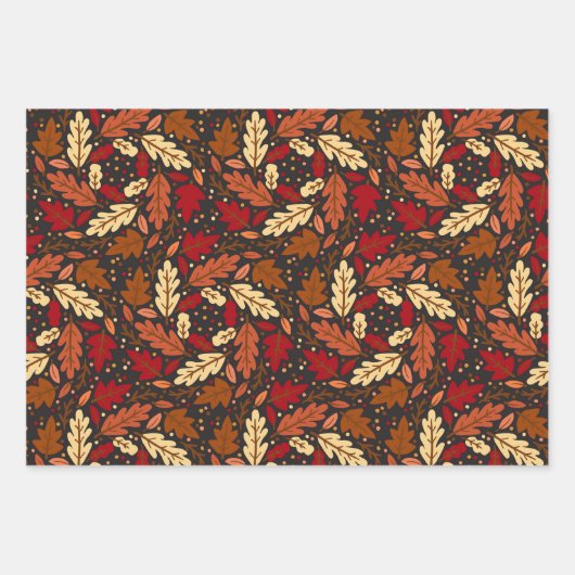 Herfst Bos Herfstbladeren Pompoen Inpakpapier Vel (Voorkant)