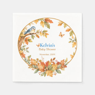 Herfst bos herfstbladeren vogels & vlinders servet