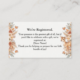 Herfst bos herten baby shower registratie invoegka informatiekaartje