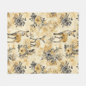 Herfst Bos Herten Patroon Fleece Deken (Voorkant (Horizontaal))