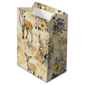 Herfst bos herten patroon medium cadeauzakje (Achterkant Gekanteld)
