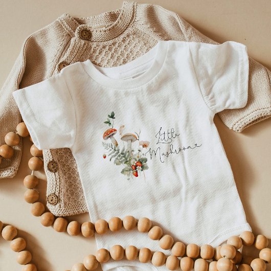 Herfst bos kleine paddenstoel baby bodysuit