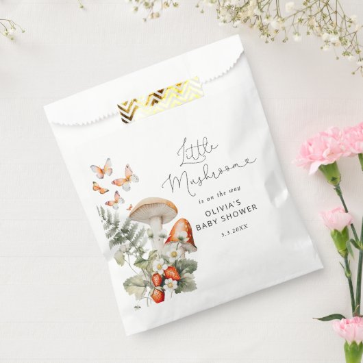 Herfst bos kleine paddenstoel baby shower bedankzakje (Gezegeld)