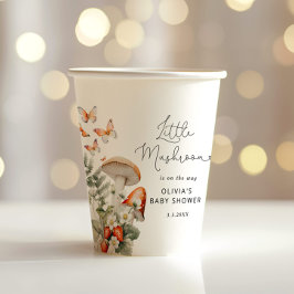 Herfst bos kleine paddenstoel baby shower papieren bekers