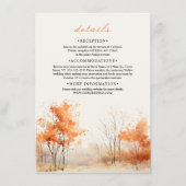 Herfst Bos Landschap bruiloft Details Informatiekaartje (Voorkant)
