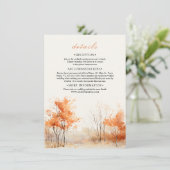 Herfst Bos Landschap bruiloft Details Informatiekaartje (Staand voorkant)