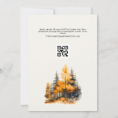 Herfst Bos met QR Code Herfst bruiloft uitnodiging (Achterkant)