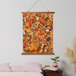 Herfst Bos Paddenstoel Patroon | Gezellige Herfstb Hangend Wandkleed