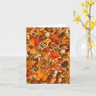 Herfst Bos Paddenstoel Patroon   Gezellige Herfstb Kaart