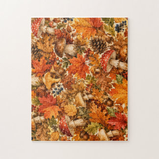 Herfst Bos Paddenstoel Patroon | Gezellige Herfstb Legpuzzel