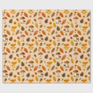 Herfst bos paddenstoelen & dennenappels Herfst ver Cadeaupapier
