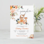 Herfst Bos Pompoen Baby Shower Uitnodiging (Staand voorkant)