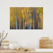 Herfst bos reflectie abstract poster (Keuken)
