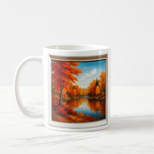 Herfst bos reflecties koffiemok (Links)
