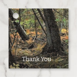 Herfst bos scène bedankjes labels