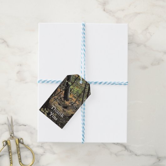 Herfst bos scène cadeaulabel (Met Touw)