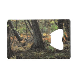 Herfst bos scène      creditkaart flessenopener