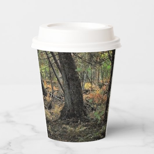 Herfst bos scène papieren bekers (Voorkant)